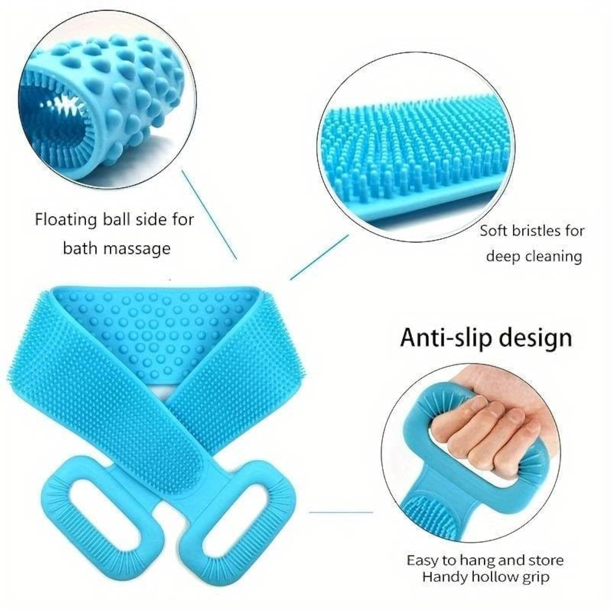 Double-Sided Silicone Bath Body Scrubber for Shower